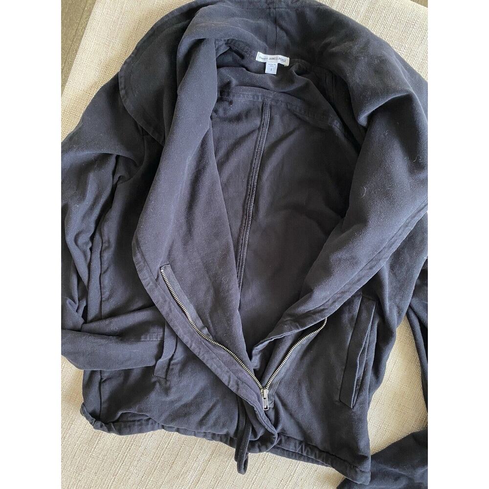 JAMES PERSE Women’s Cotton Blend riders jacket Black Stretch Moto 1 - Picture 8 of 10
